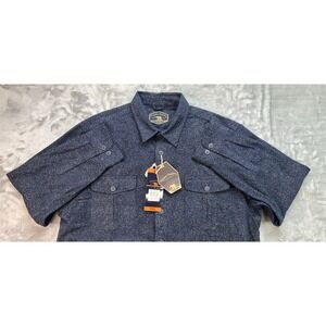 Freedom Foundry Mens XXL Chamois Flannel Shirt Navy Heather Outdoor Camping Hike